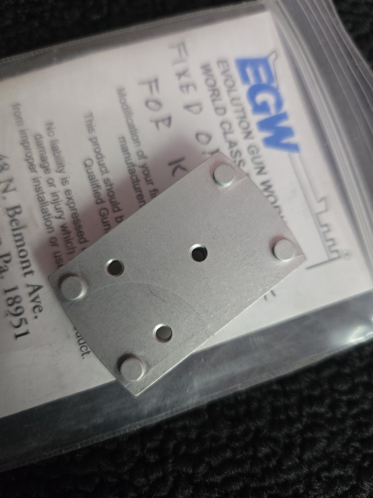 Egw Fixed Optima Base Optic Mount Kimber