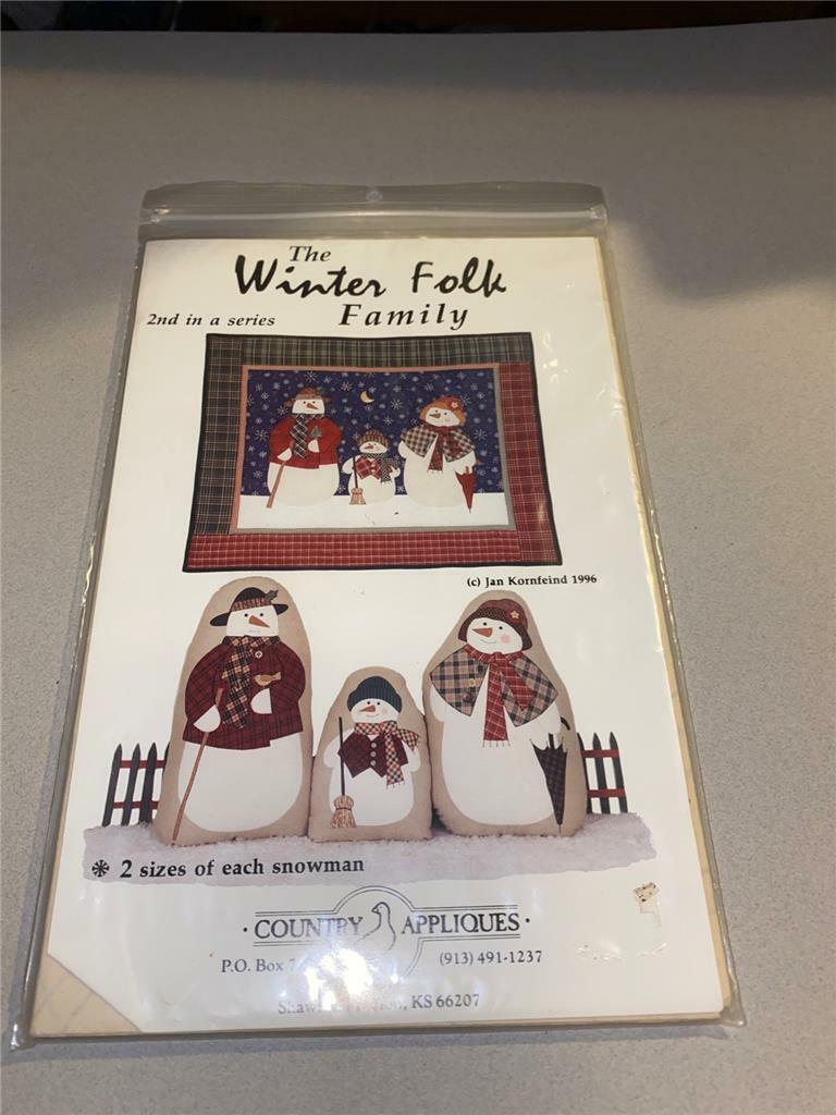 Country Appliques The Winter Folk Family 2nd Series Vintage 1996 Uncut Patterns