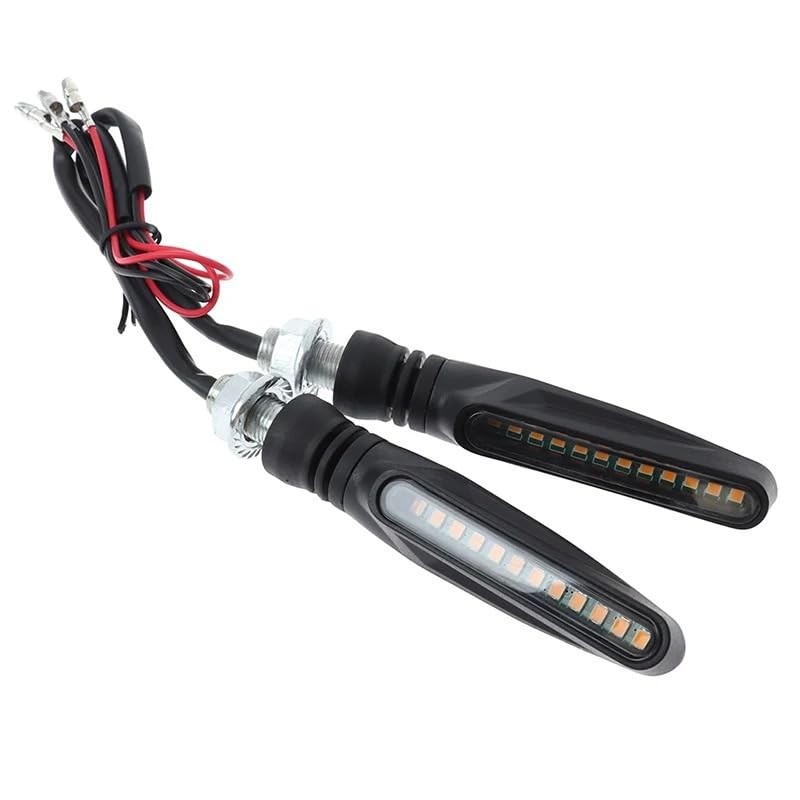 Motorcycle LED Turn Signal Assemblies, Sequential Flow, Yellow Light2V, 83g, 1