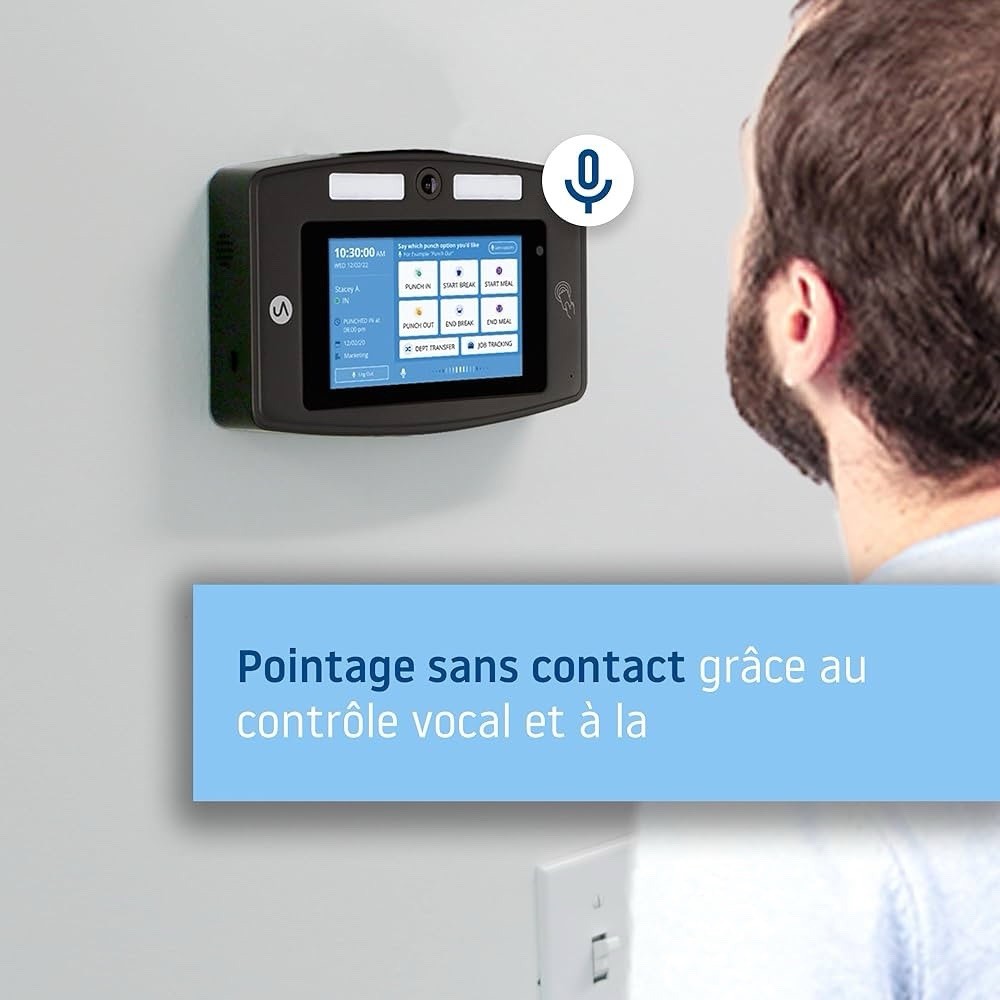 uAttend DR2500 Biometric Time Clock Facial Recognition RFID Temp Reader Cloud