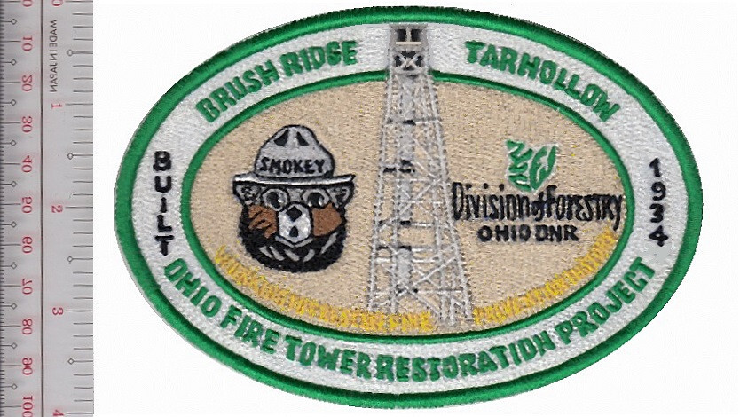 Smokey Bear Brush Ridge Tarhollow Fire  Tower Restoration Ohio Patch NO TARIFF