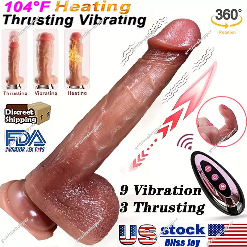 Telescopic Realistic Thrusting Dildo Vibrator Sex Toys for Women Remote Control