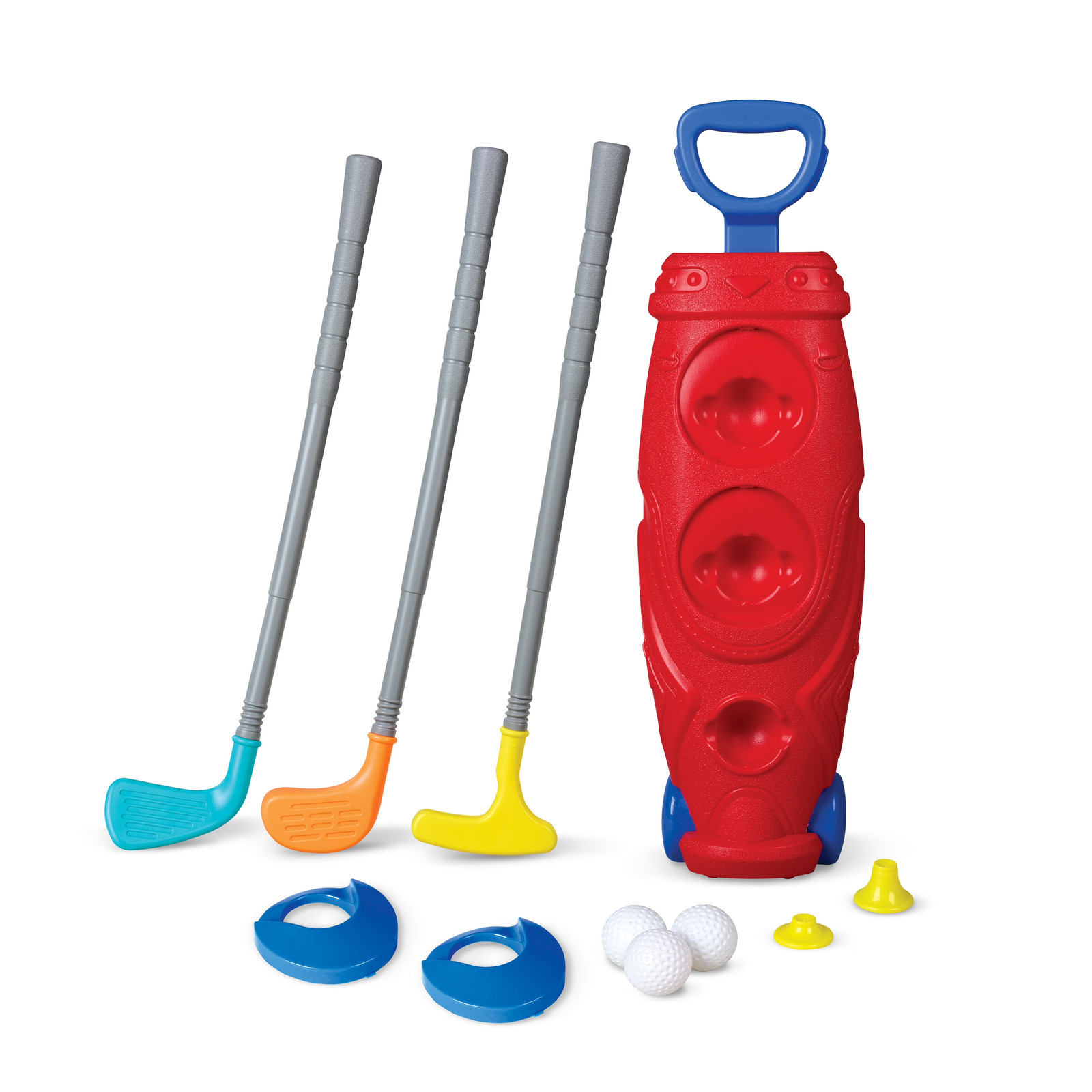Golf club set, including clubs and balls, suitable for children aged 3 and up.