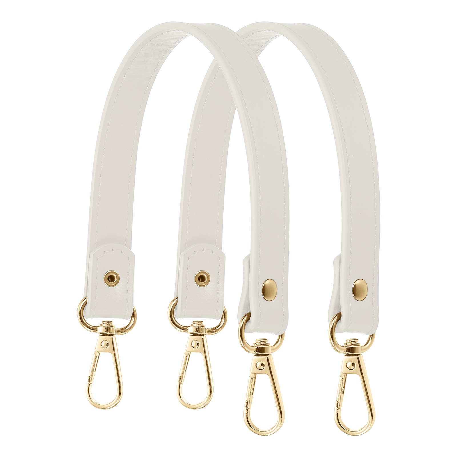 14" Leather Purse Strap Replacement Silver Buckle for Handbag(2 Pack, White)