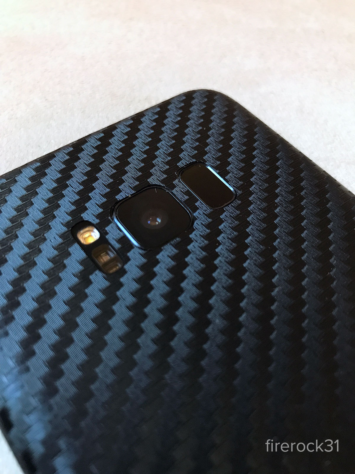 Samsung Galaxy S8+ (S8 Plus) Decal Skin - Genuine 3M 2080 Black Carbon Fiber