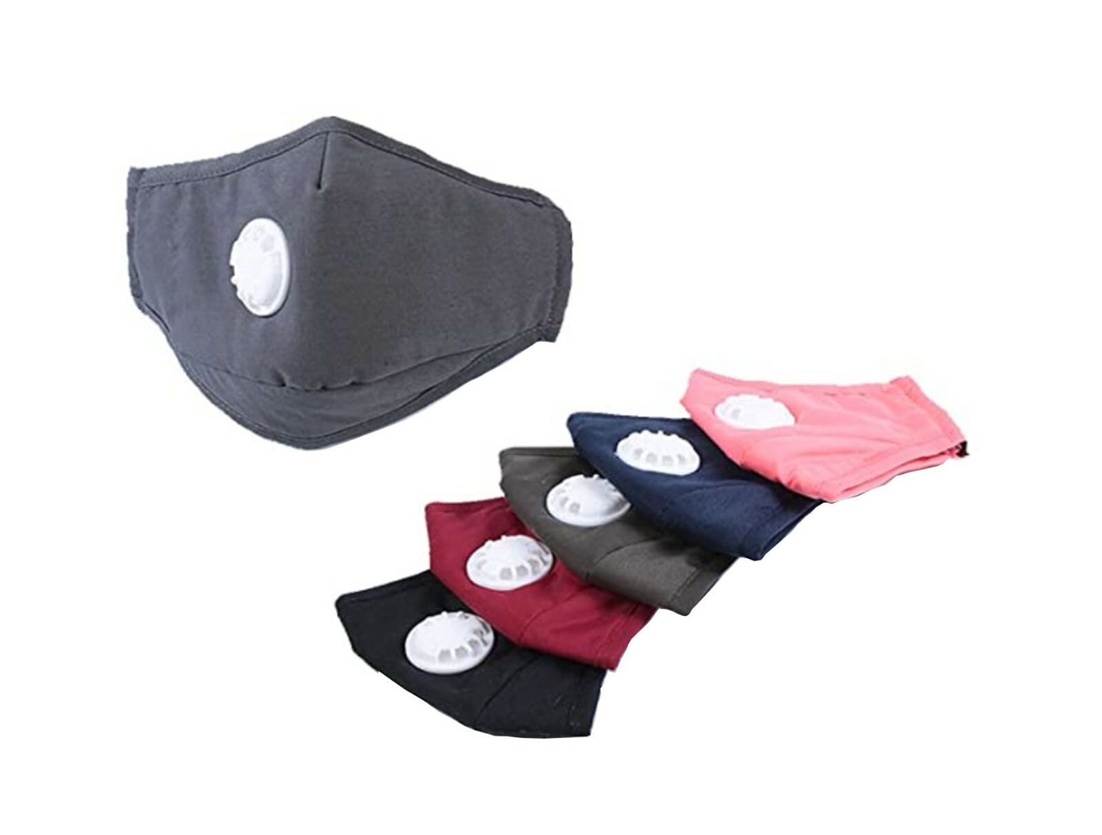 Face Mask Round Dynamic Breathing Valves ( White )