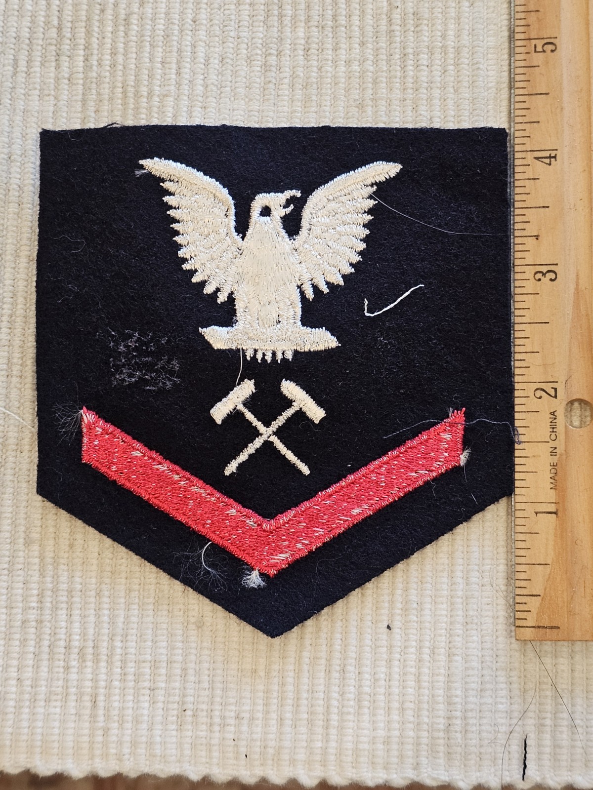 WWII USN Navy Metalsmith 3rd Class Rate Patch L@@K!!!