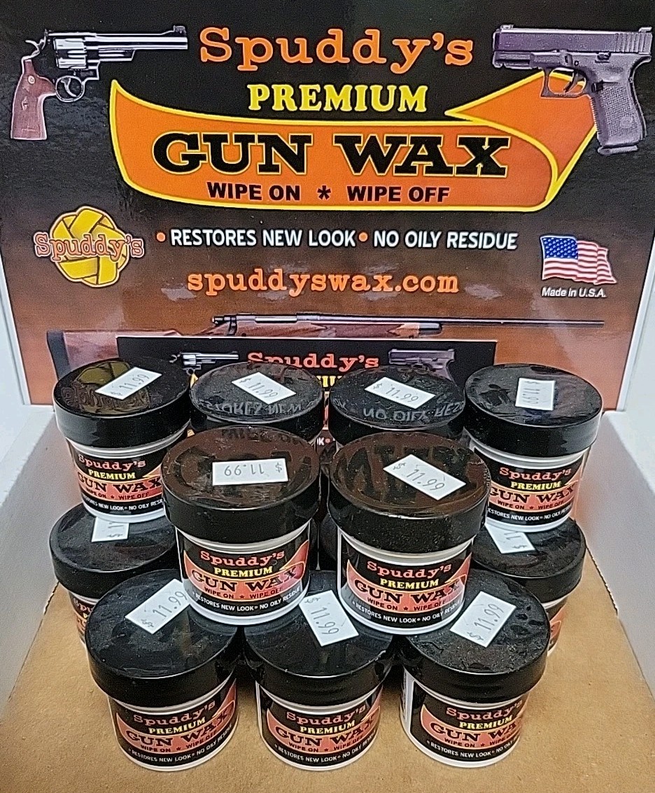 SPUDDY'S Premium GUN WAX Wipe On - Wipe Off In Handy 1oz. Size MADE IN USA