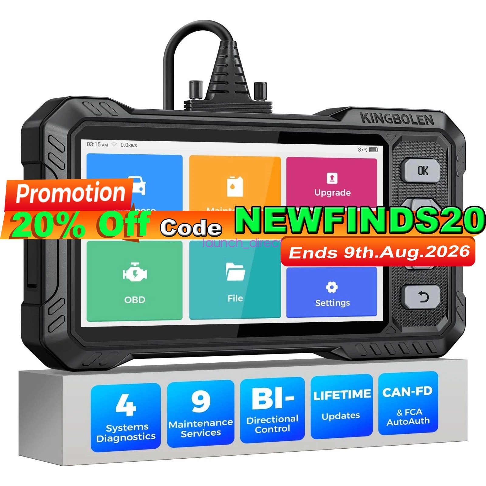 KINGBOLEN S608 OBD2 Scanner Lifetime Free Update Car Diagnostic Tool Brake DPF