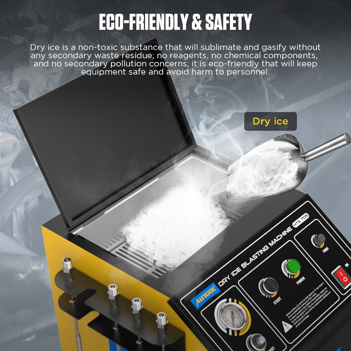 Auto Dry Ice Blasting Machine Dry Ice Non-toxic Cleaning Zero Chemical Pollution