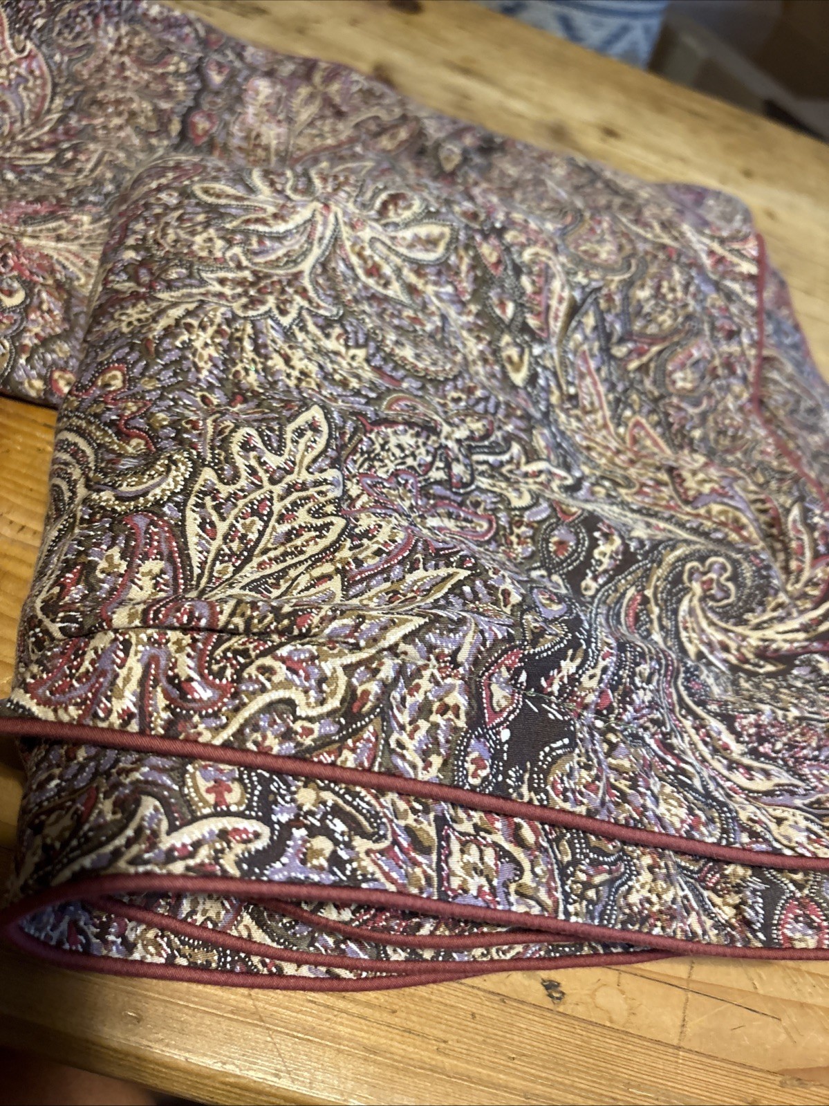 2 Ralph Lauren  Pillow Shams 37x22” Maroon Brown Purple Cotton  Cotton (a17