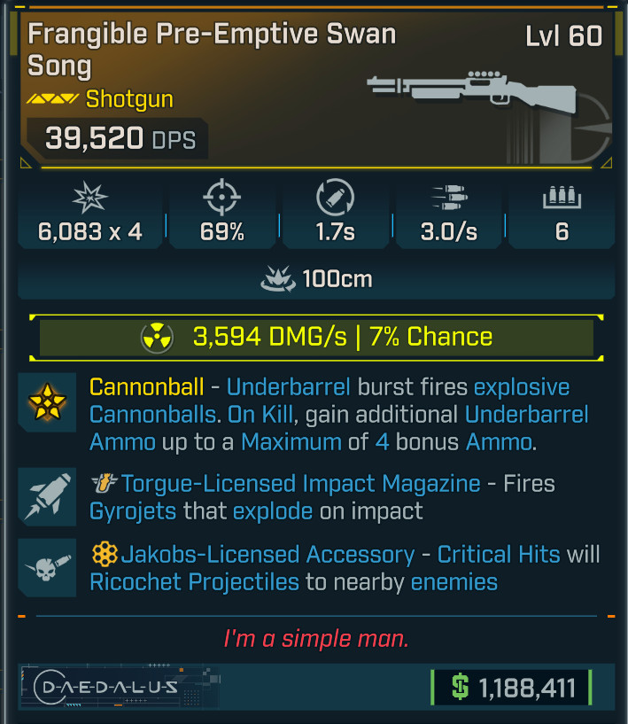Borderlands 4 ⭐RADIATION SWAN SONG SHOTGUN⭐TORGUE IMPACT⭐JAKOBS