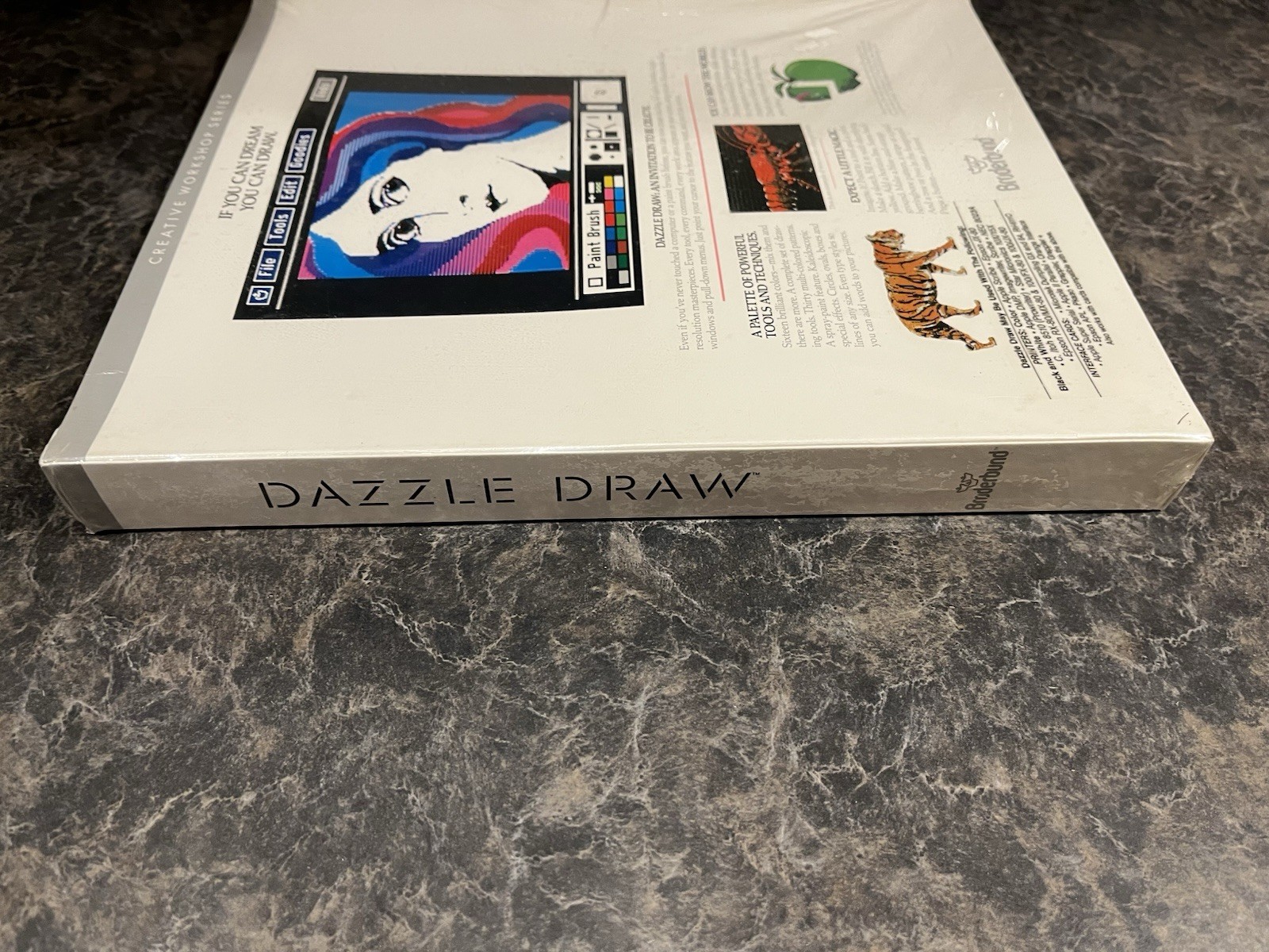 DAZZLE DRAW Factory Sealed Had Damage APPLE IIe/IIc Broderbund 1984 128k Disk