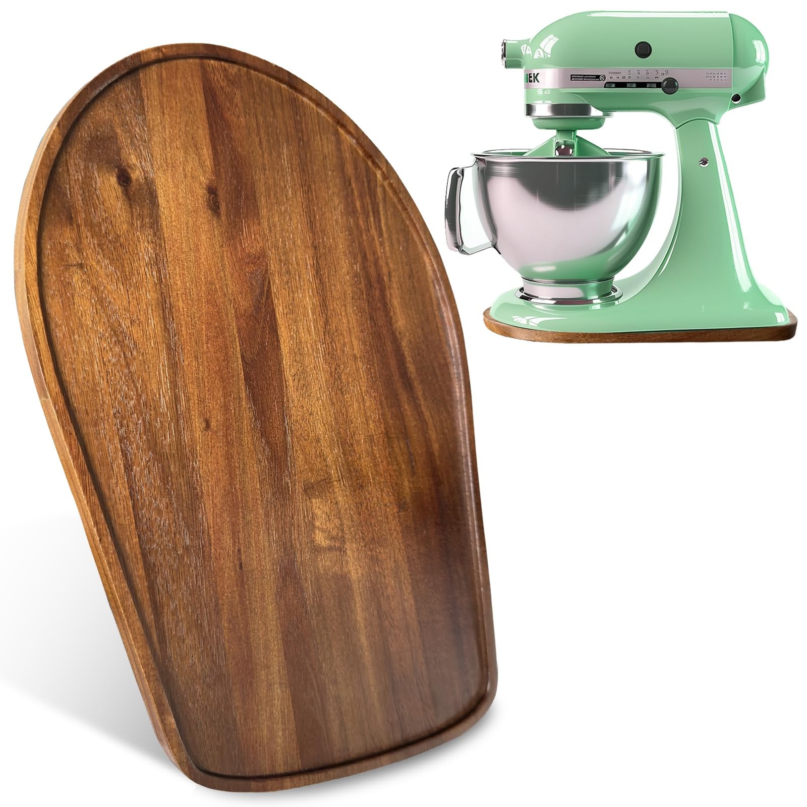 Acacia Wood Mixer Slider Mat for KitchenAid 4.5-5 qt Stand Mixer Effortless S...