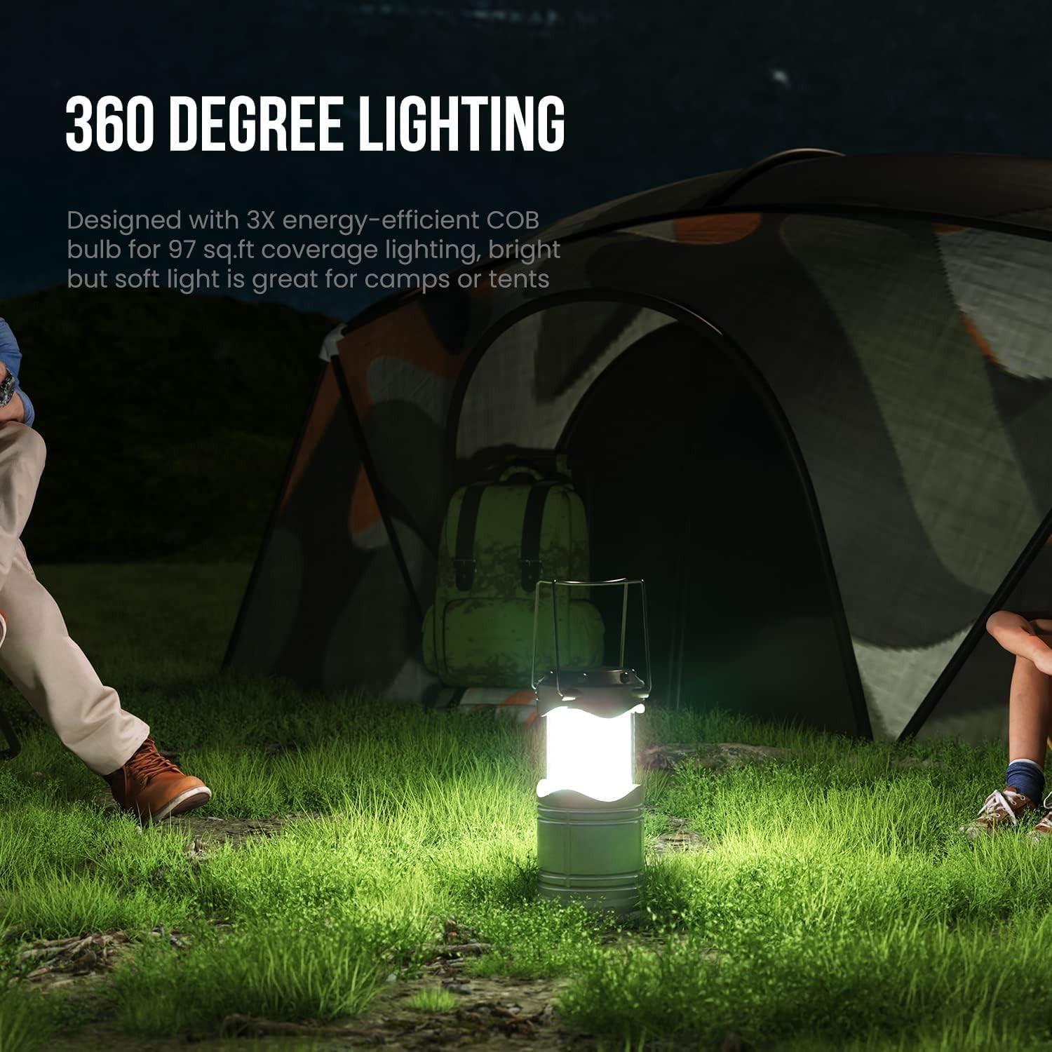 LED Camping Lantern, 4 Pack Battery Powered Flashlight for Power Outages, Portab