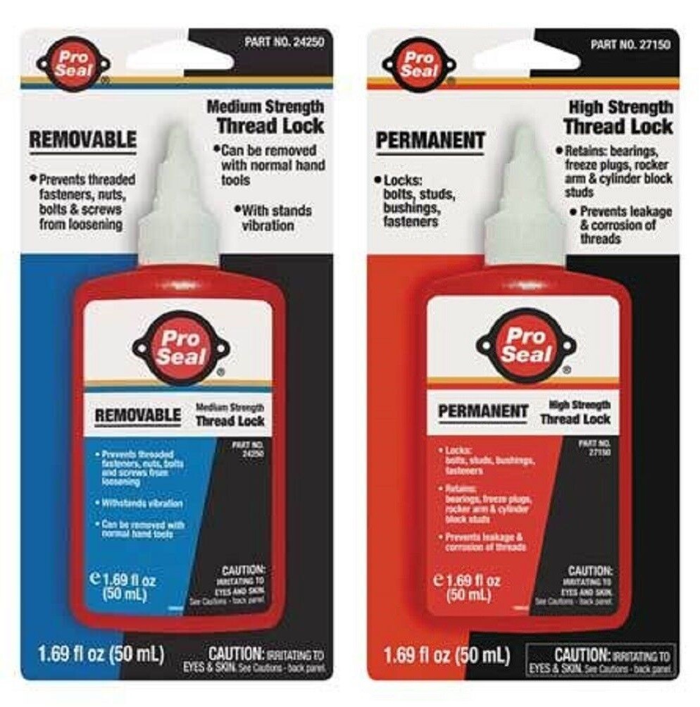 (1) Pro Seal Red High Strength & (1) Blue Medium Strength 50ML Threadlocker