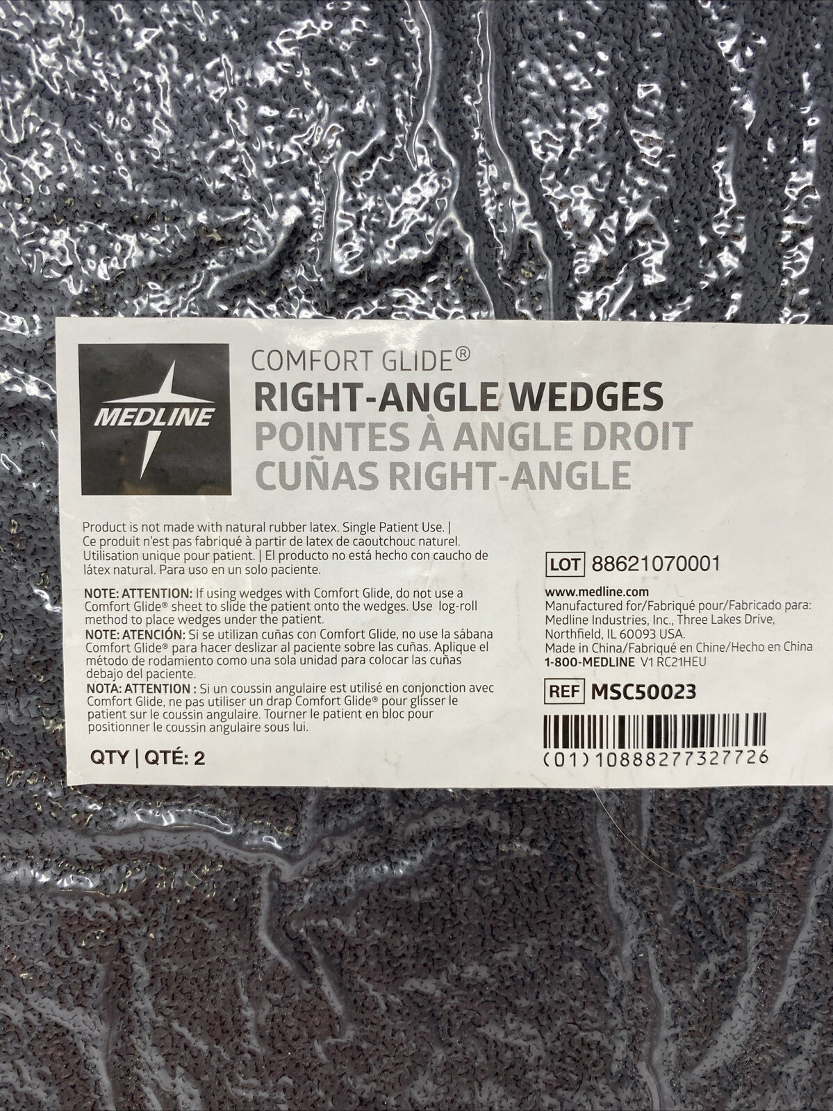 Medline Comfort Glide Right-Angle Foam Wedges 2-Pack NEW