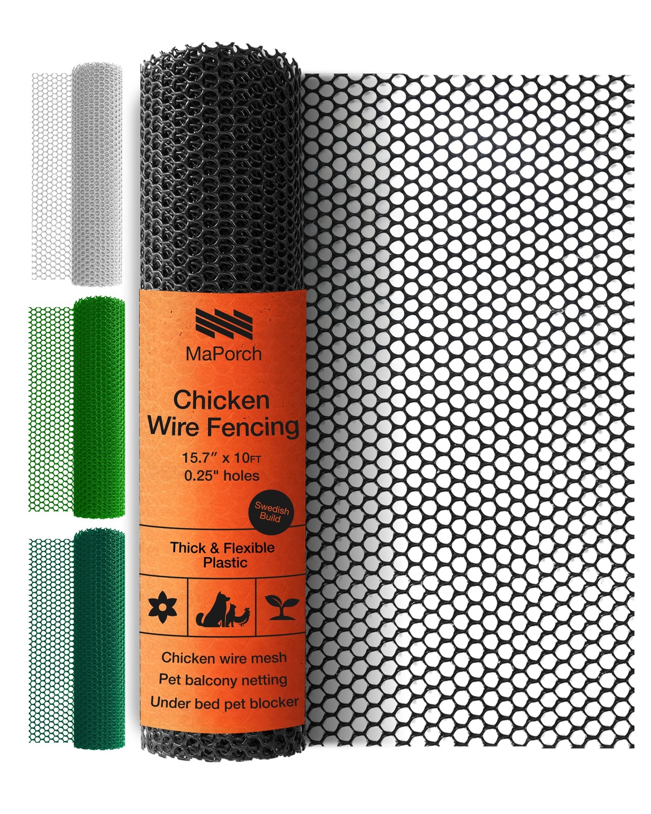 Maporch Plastic Chicken Wire Fencing for Pet Protection - Pack of 1, Black