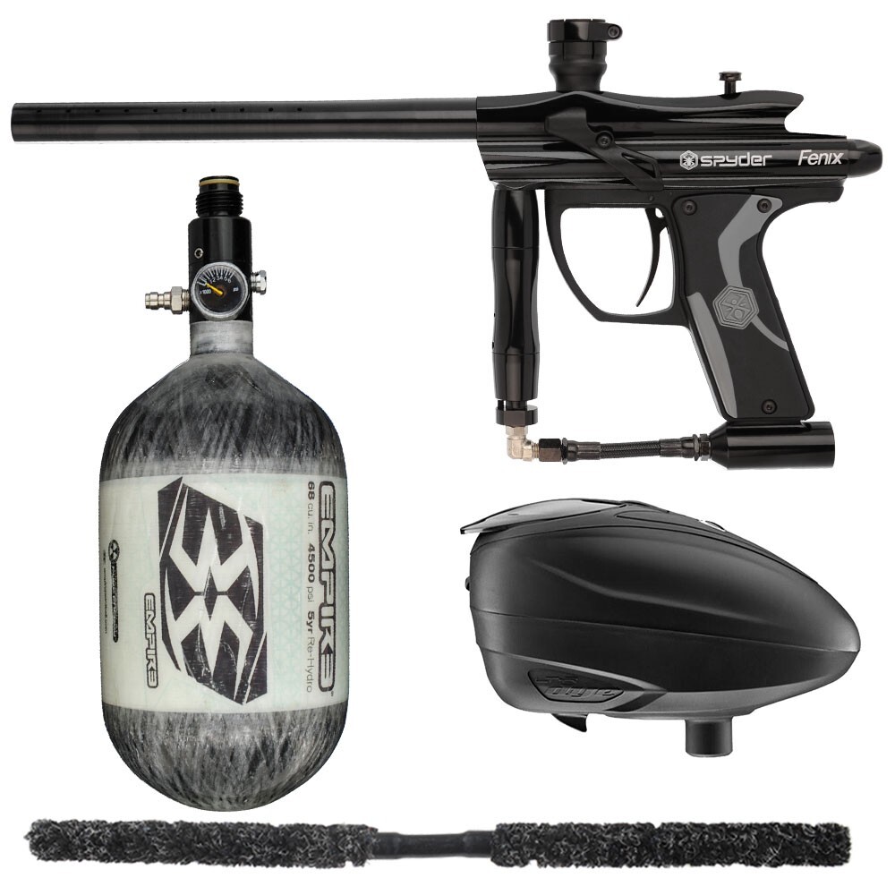 Kingman Spyder Fenix Contender Paintball Gun Kit - Black LTR - 68/4500 - Black
