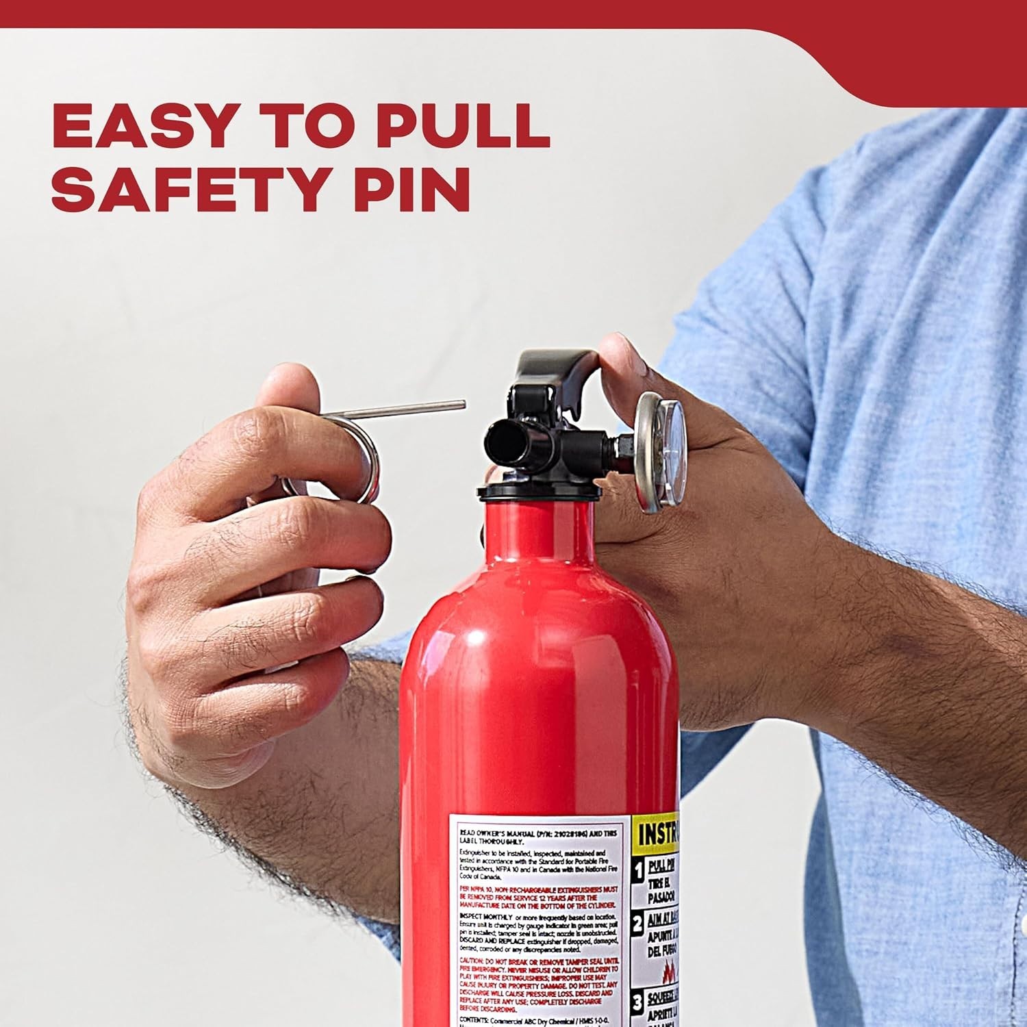 Reliable Multi-Purpose Fire Extinguisher 1-A:10-B:C, Easy Wall Mount Design