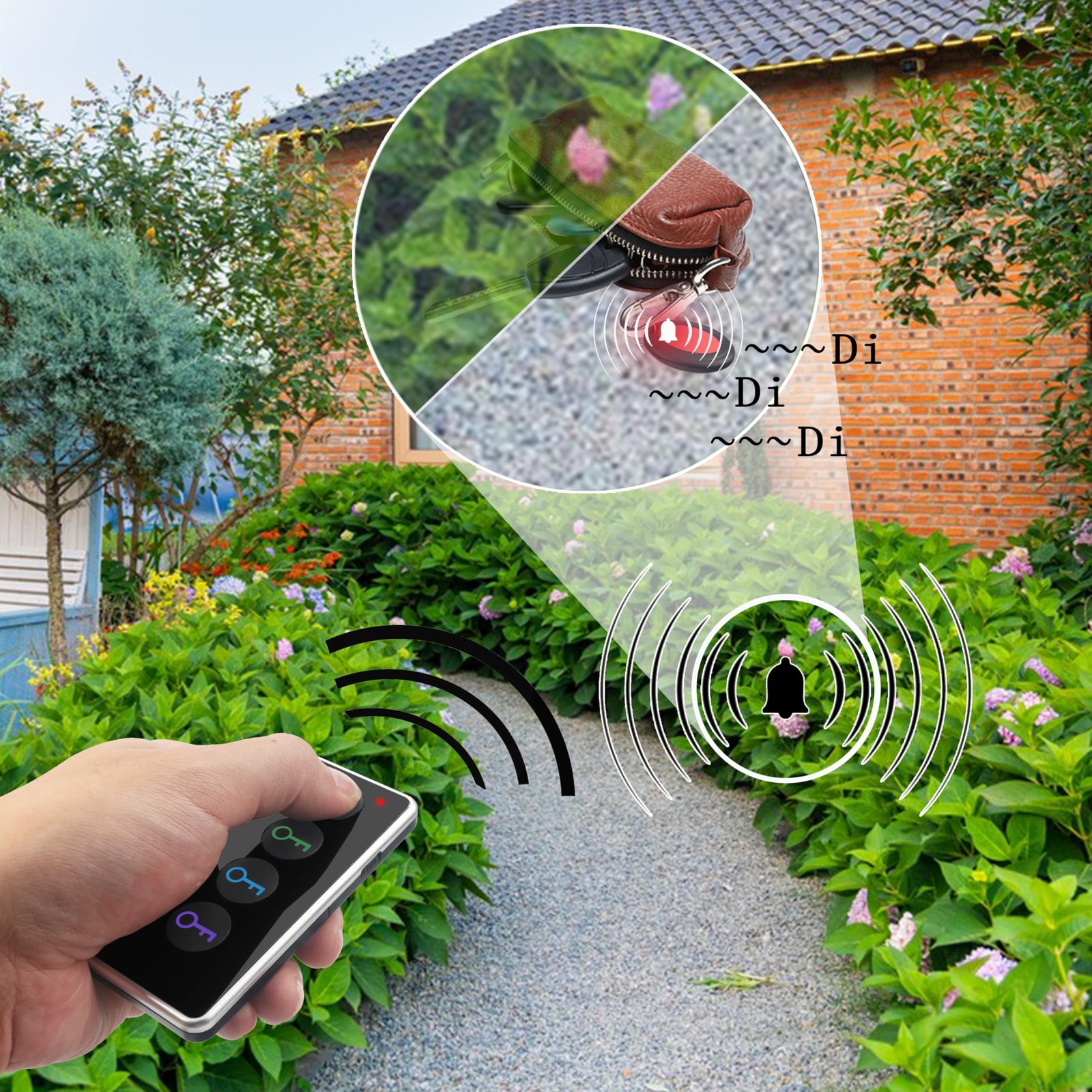 Key Finder Locator RF Wireless Remote Item Tracker with 4 Receivers