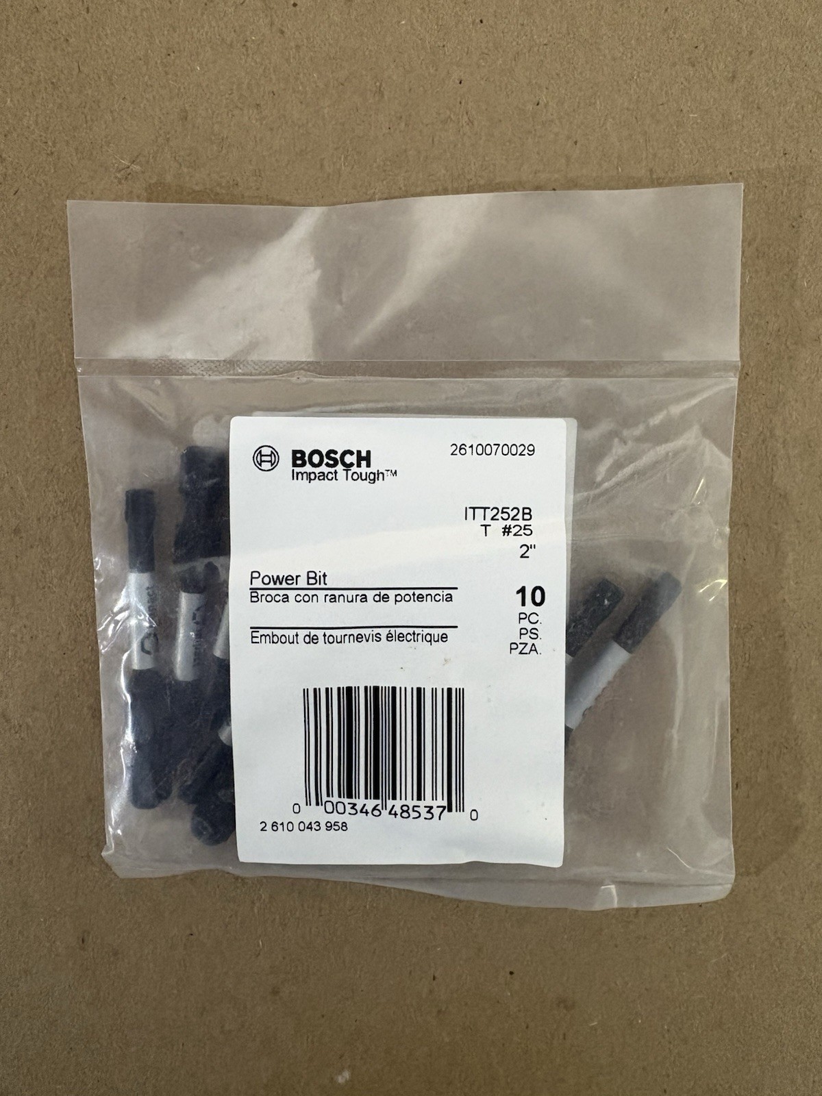 (10 PACK) BOSCH ITT252B 2 In. Torx #25 Impact Tough Screwdriving Power Bits