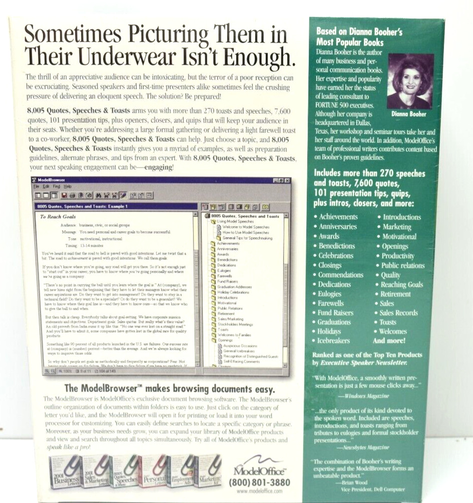8005 Quotes, Speeches & Toasts Model Office PC, Mac, Windows, 1997 CD-ROM
