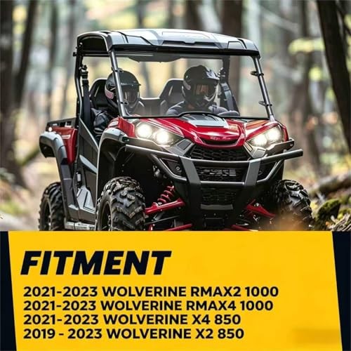 Front Full Windshield Compatible with YAMAHA WOLVERINE RMAX2 1000/ RMAX4