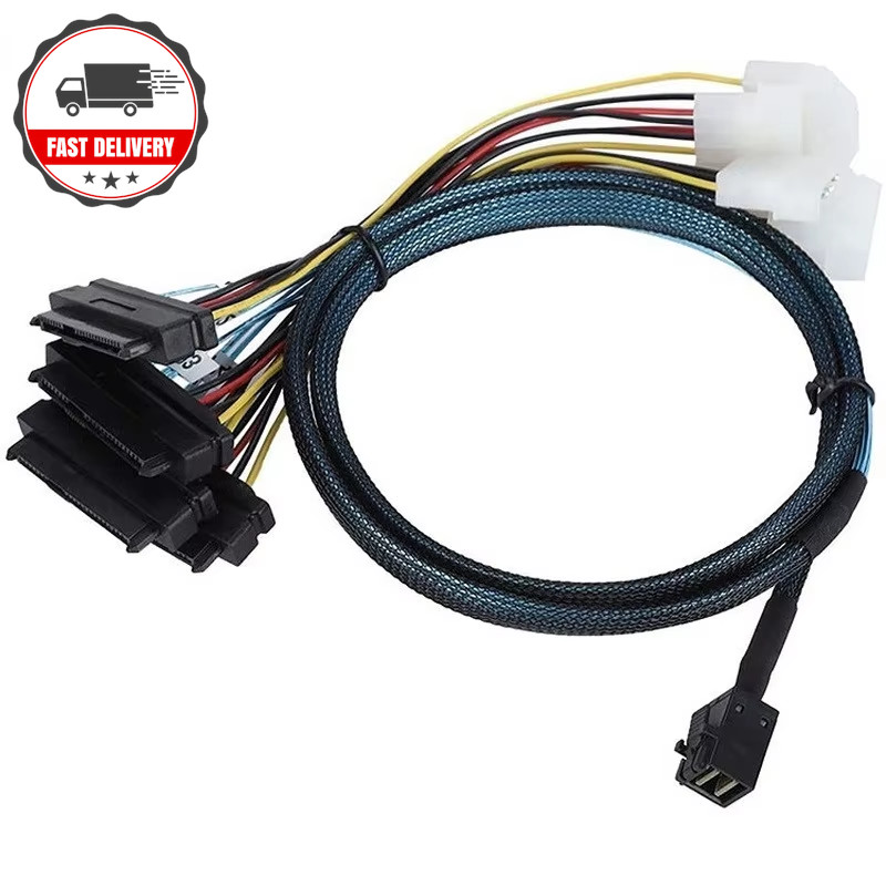 SFF-8643 to SFF-8482 Cable Internal HD Mini SAS SFF8643 Host to 4X 29Pin SFF8482