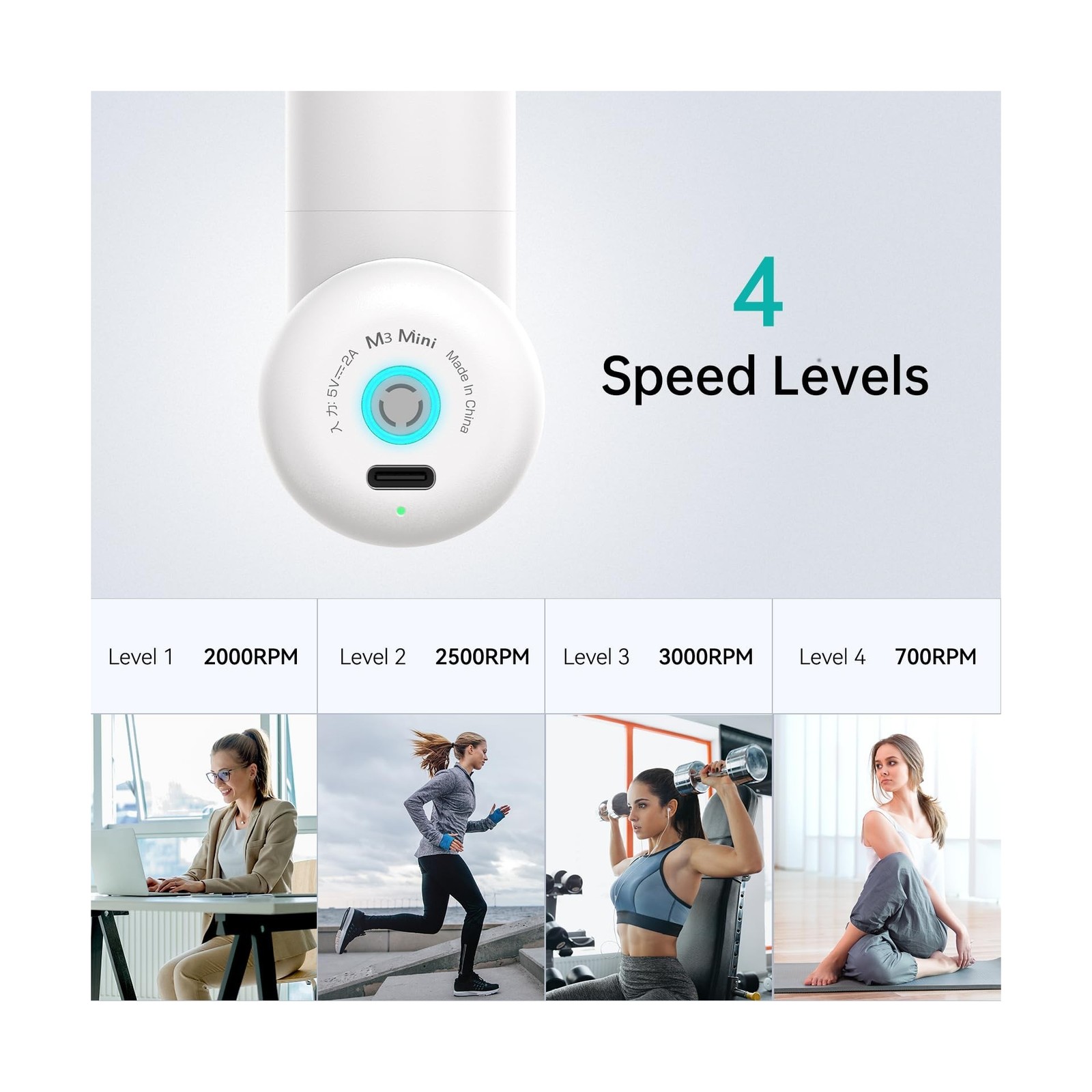 opove M3 Mini Massage Gun for Back Pain Relief, with Facial Mode, 7mm Amplitu...