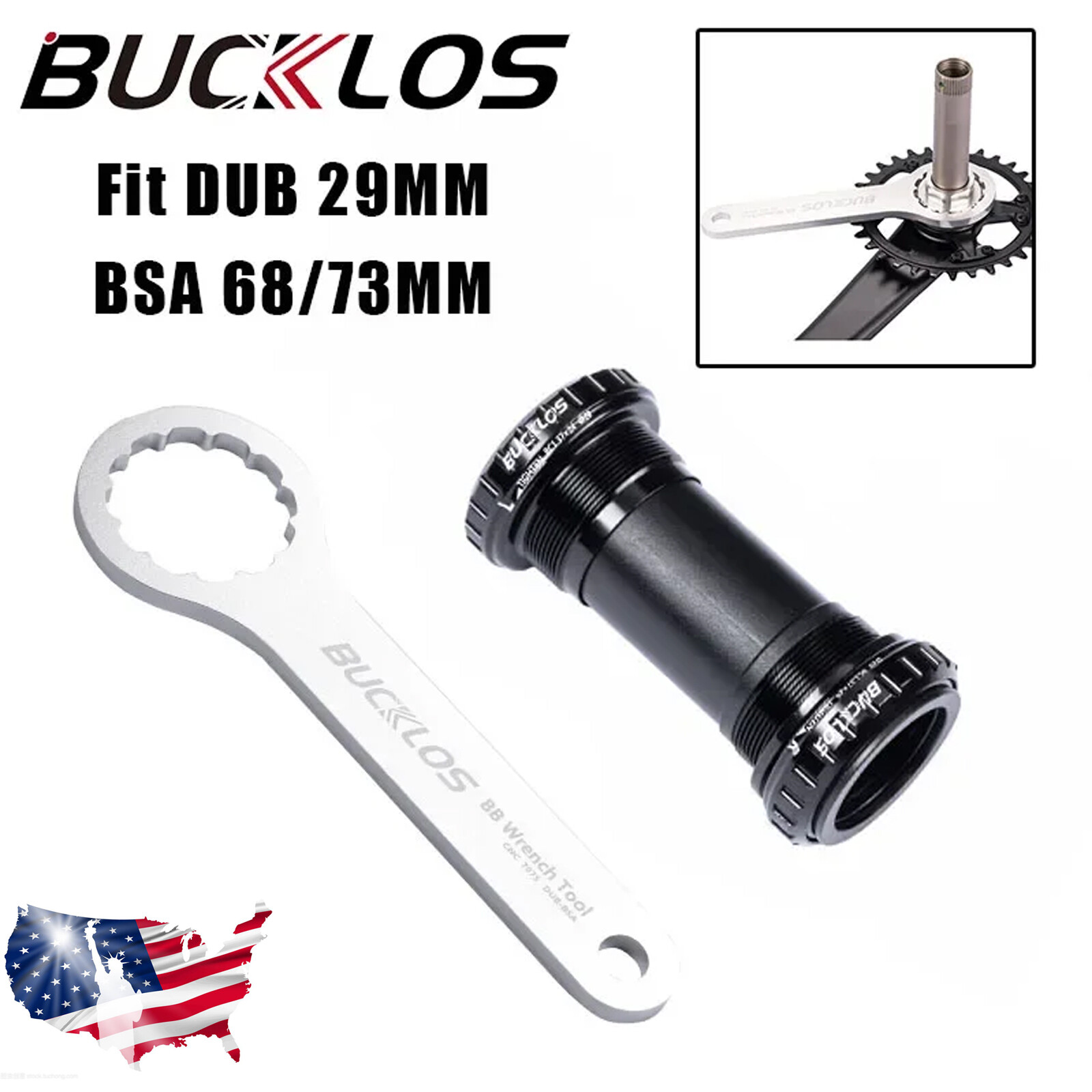 68/73mm Bottom Bracket Bearing 29mm DUB Threaded Road Bike Crank BB for Shimano