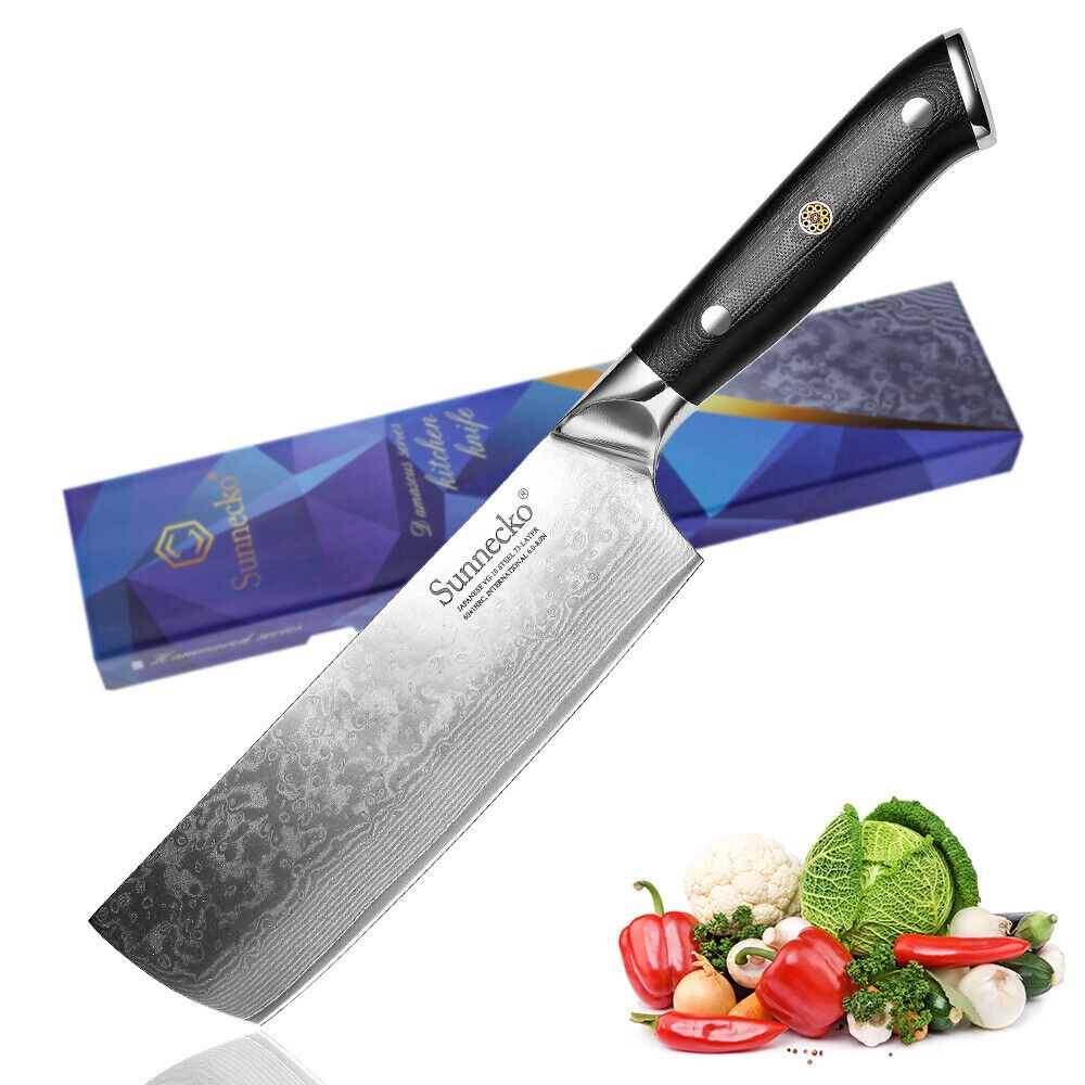 Vegetable Knife 7inch Kitchen Chef Knives Damascus Carbon Stainless Steel Slicer