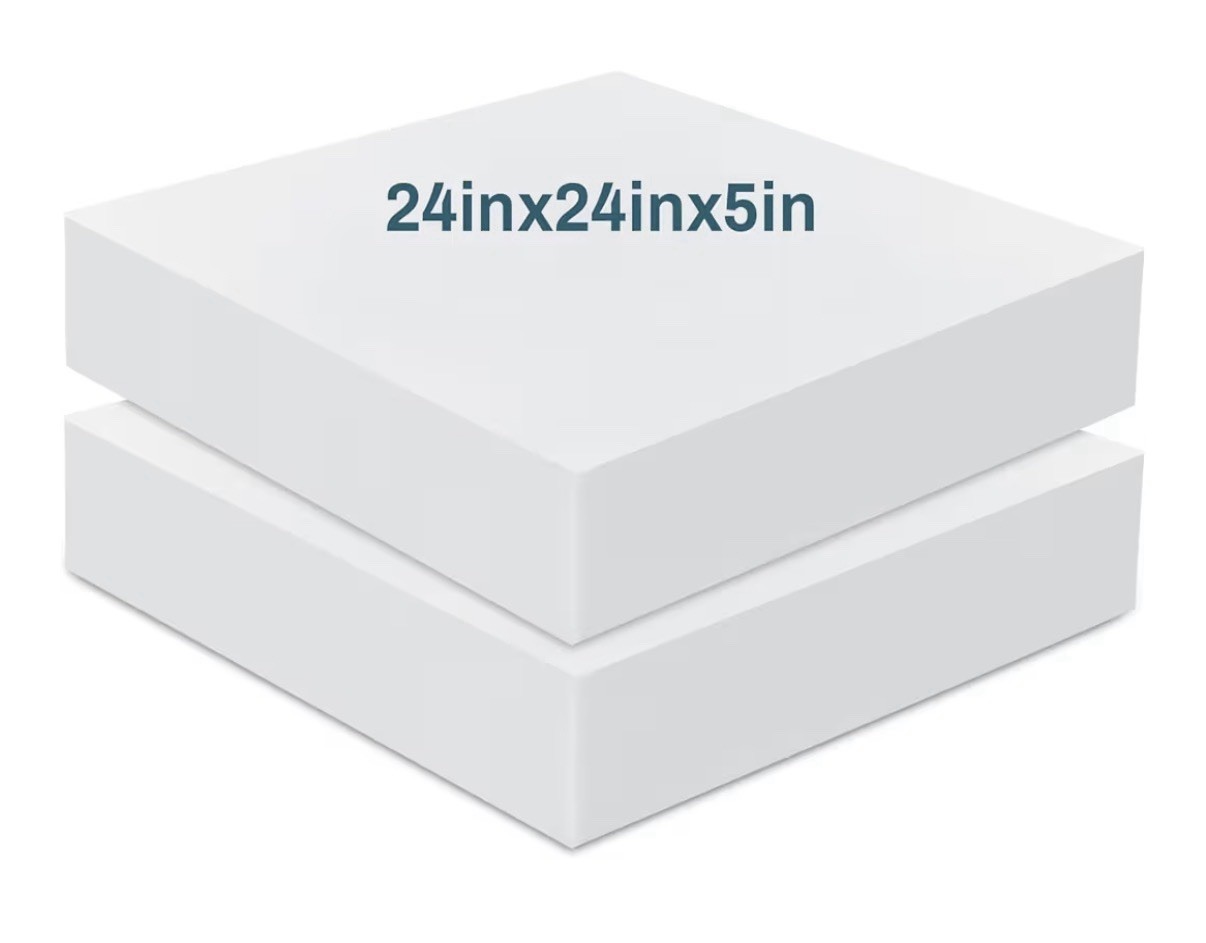 2 Pack High Density Foam Cushion 24x24x5 Upholstery Replacement Firm NEW