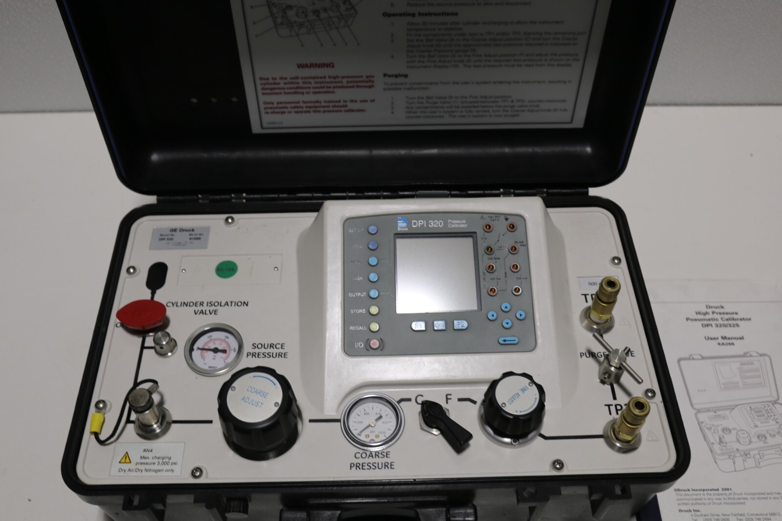GE Druck DPI-320 500PSIG 0.025% Accuracy Pneumatic Portable