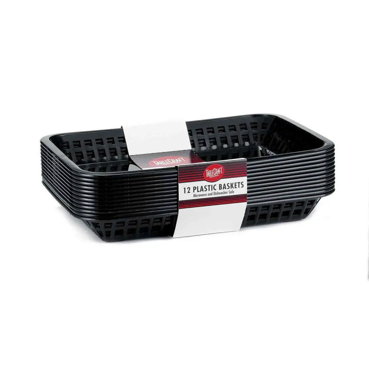 TableCraft C1079BK Mas Grande Basket 11.75in x 8.5in x 1.5in Black Set of 12