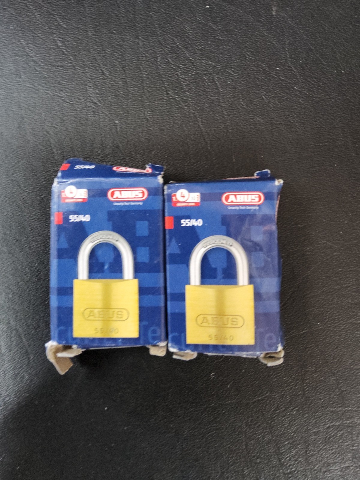 ABUS 55/40 Brass Padlock Set of 2 Keyed Alike KA5401 w/4 Keys New Open Box. SB9