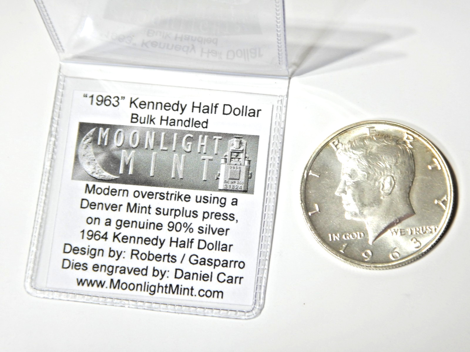 Fantasy Overstrike 1963 Daniel Carr Kennedy Half Dollar 50c