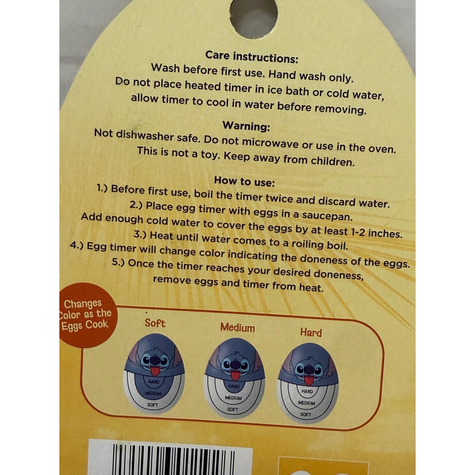 Disney Lilo & Stitch Egg Timer Color Changing Kitchen Gadget Blue New