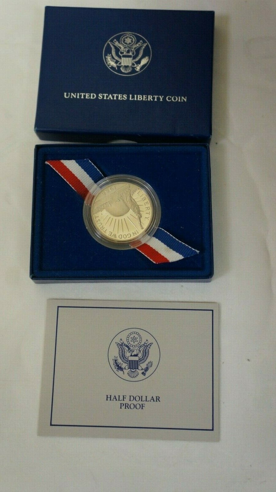 1986-D LIBERTY/ELLIS ISLAND BU COMMEMORATIVE PROOF HALF DOLLAR in MINT BOX wCOA