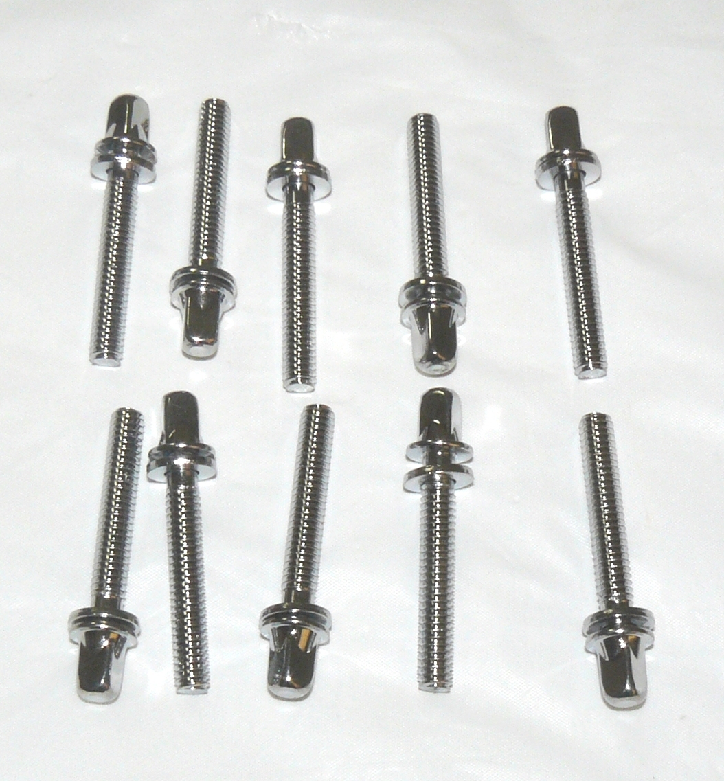 10 NEW Chrome Drum Tension Rods 35mm 1.38" Part 4 Tom Snare Build Repair Restore