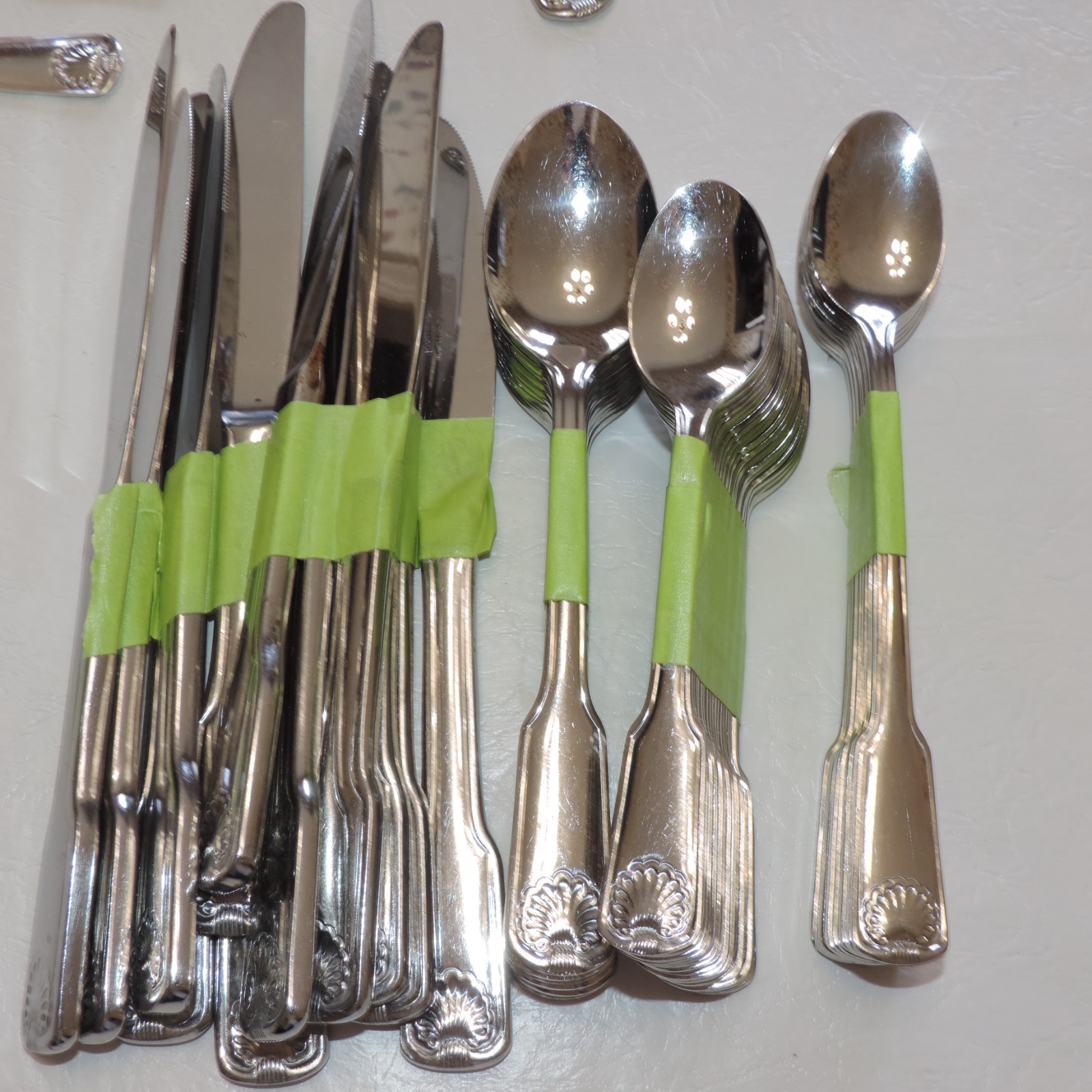 Cambridge SHELL Stainless Flatware 12 7-pc Place Settings + Serving 100 Pieces