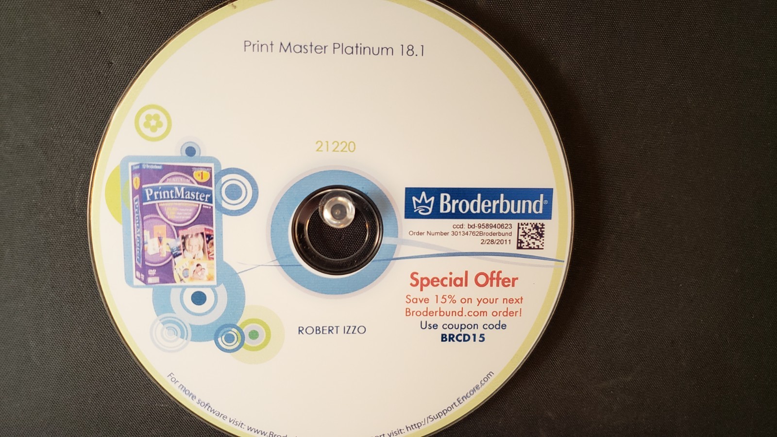 Vintage: "SPECIAL OFFER" PRINT MASTER PLATINUM 18.1 Disk PC COMPUTER SOFTWARE