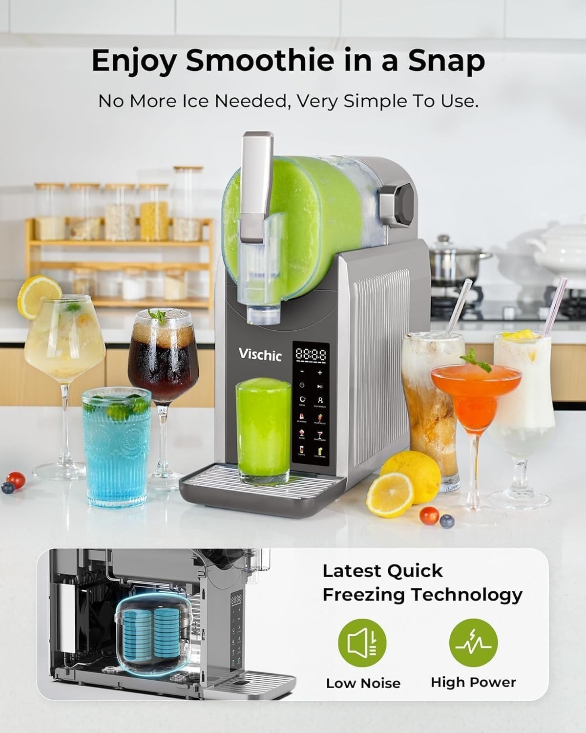 Slushy for Home Use with 7 Preset Programs & Auto Cleaning Function, Frozen D...
