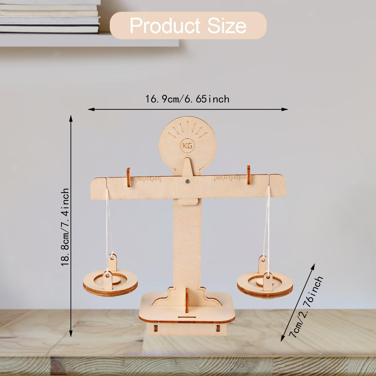 DIY Wooden Balance Scale Kit Weighing Scale Model Building Kit