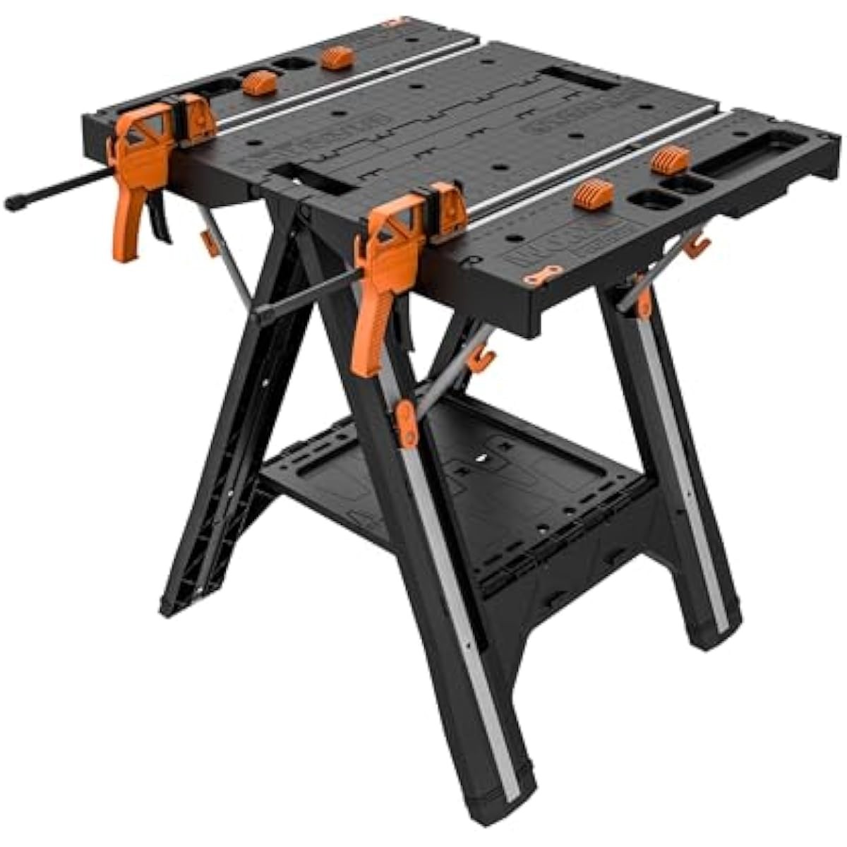 Worx Pegasus 2-in-1 Folding Work Table & Sawhorse, Easy Setup Portable Workbench