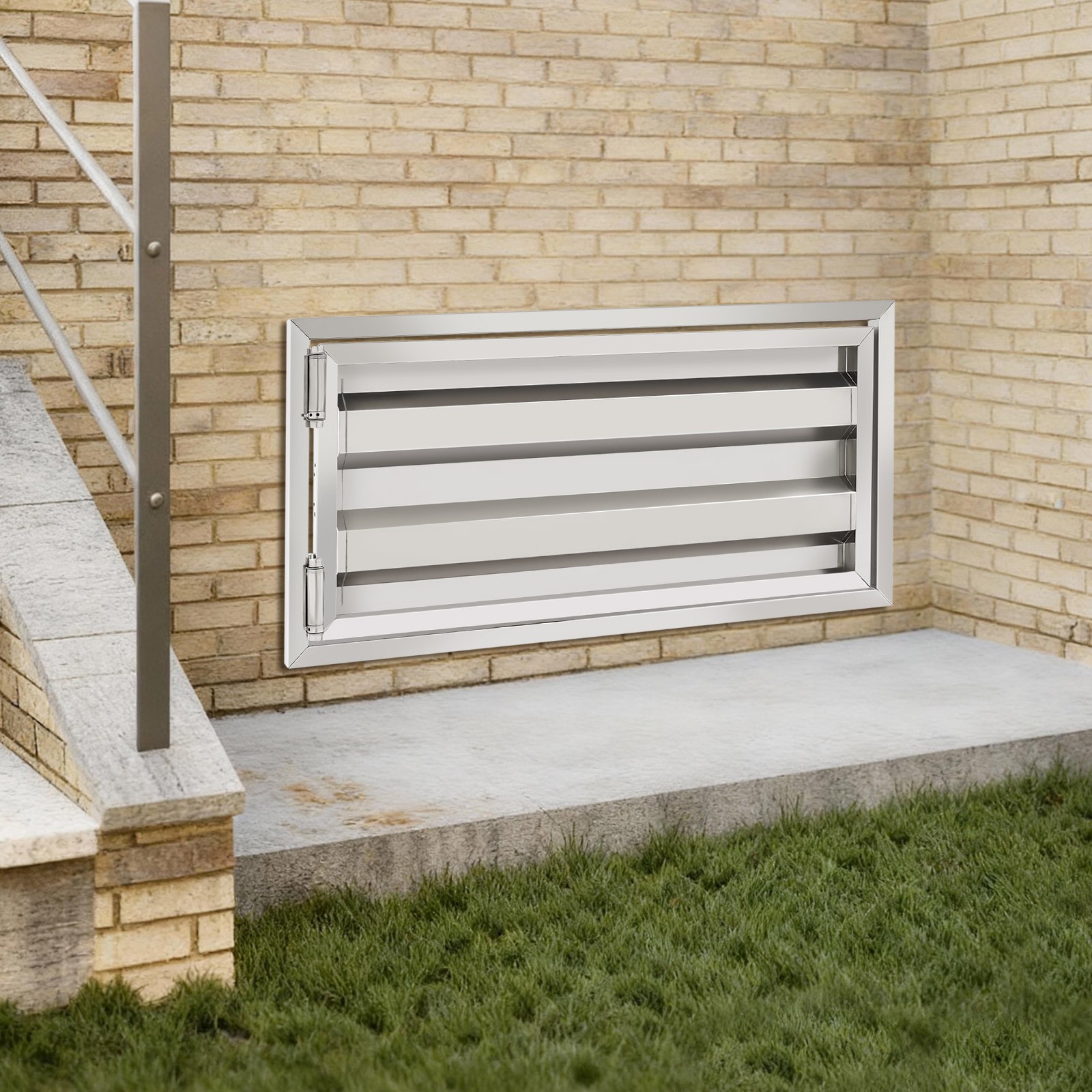 Stainless Steel Crawl Space Access Door 32"x16" Silver Attic Basement Vent Panel