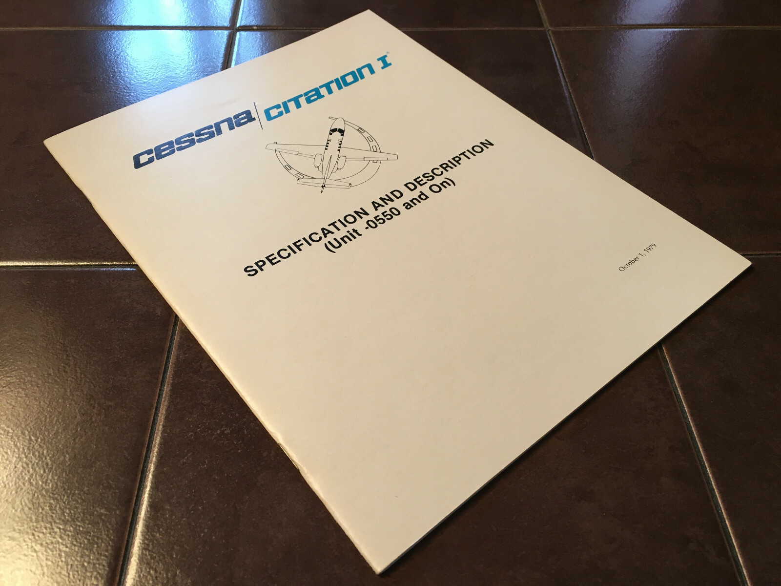 Cessna Citation I Model 500, sn 0550 & On, Specification/Description Booklet