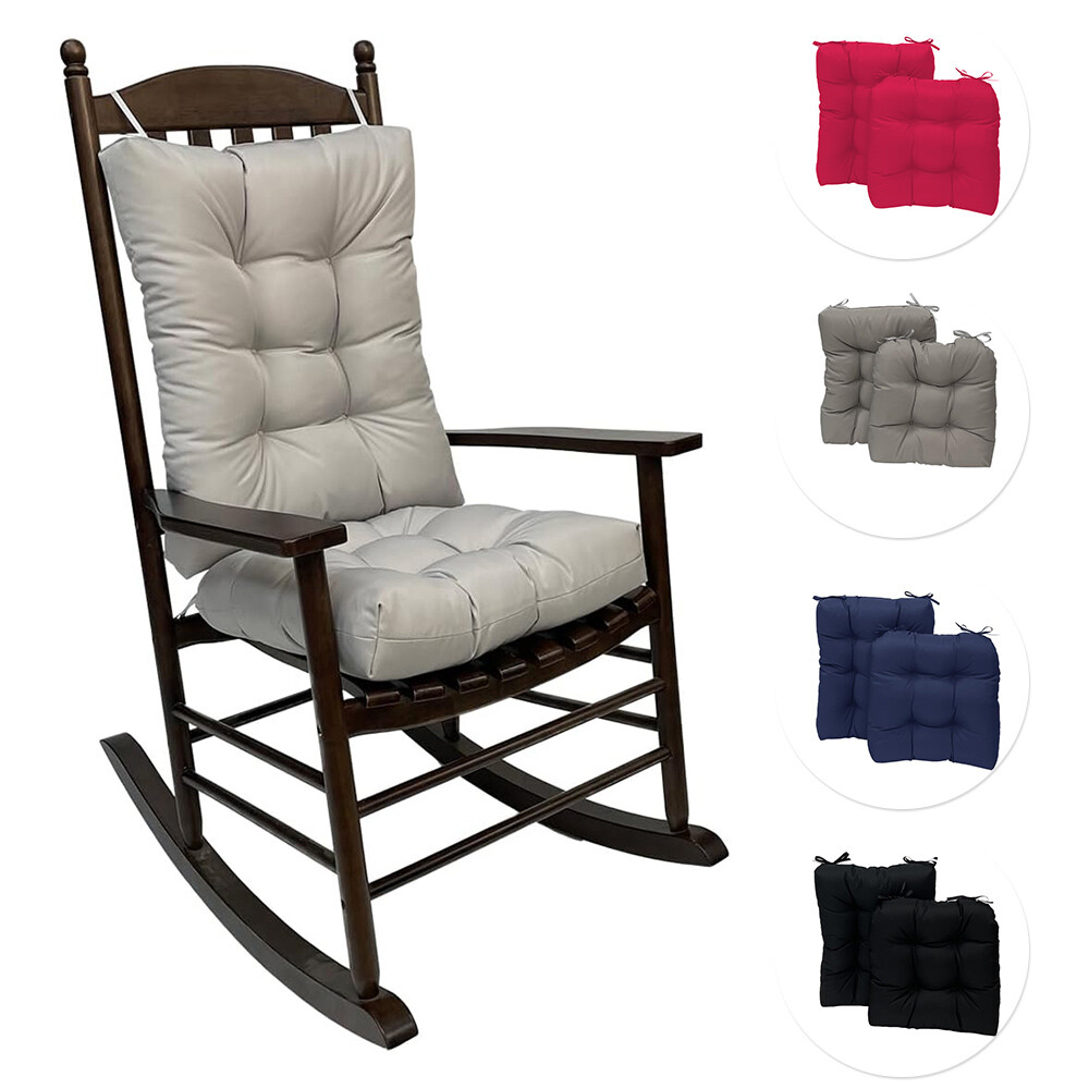2 Pack Rocking Chair Cushion Set Seat & Back Pad for Recliner Posture Support