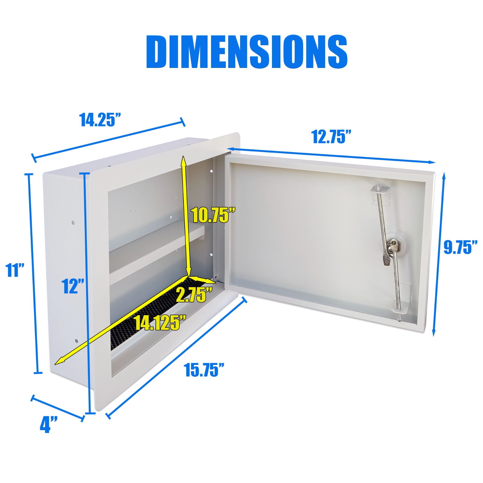 Heavy-Duty In-Wall Safe with Key Lock for Secure Storage, Wall Safe Box