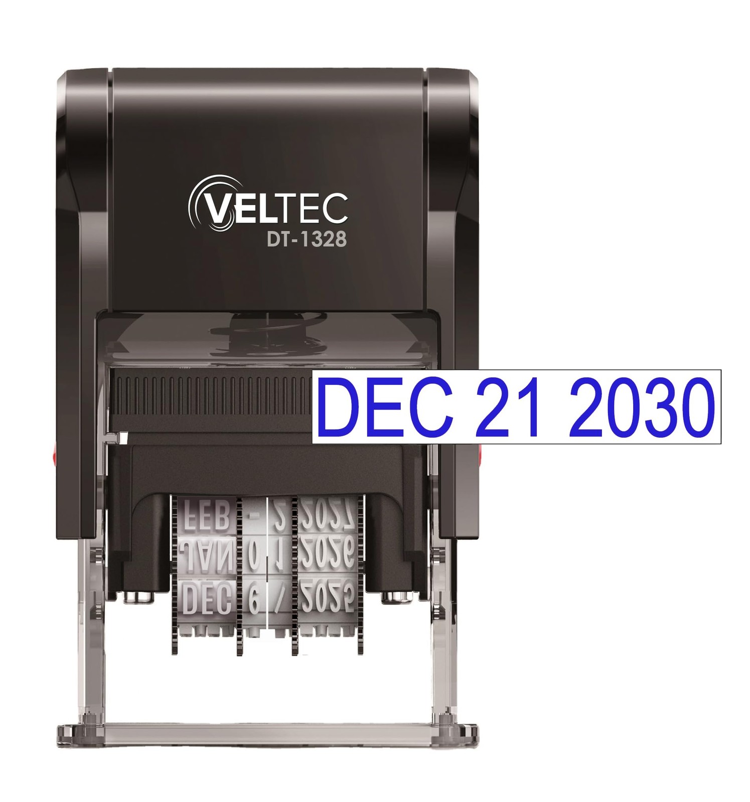 Self Inking Date Stamp Month Day Year Rubber Head Refillable Office Blue Tool